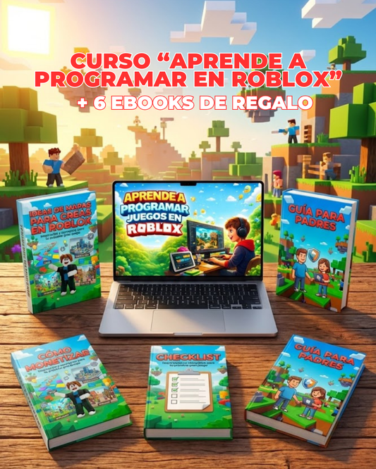 Curso Aprende a Programar Juegos en Roblox + 6 Bonos